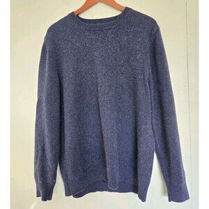 Untuckit Sweater Mens XL Blue Wool Blend Casual Preppy Grandpa Crewneck Fall
